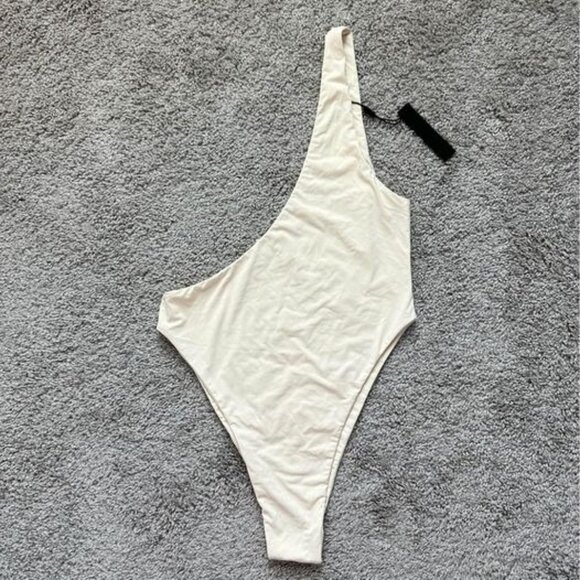 Myra Swim Flint Asymmetrical One Shoulder Ivory One Piece NWT- Sz M - Picture 3 of 7